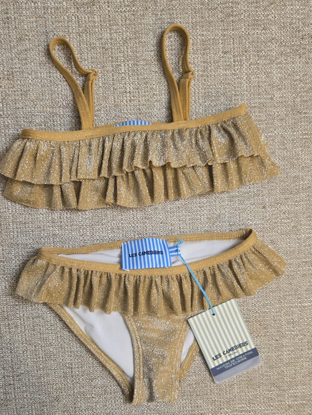 NWT Girls Gold Swimsuit St Tropez